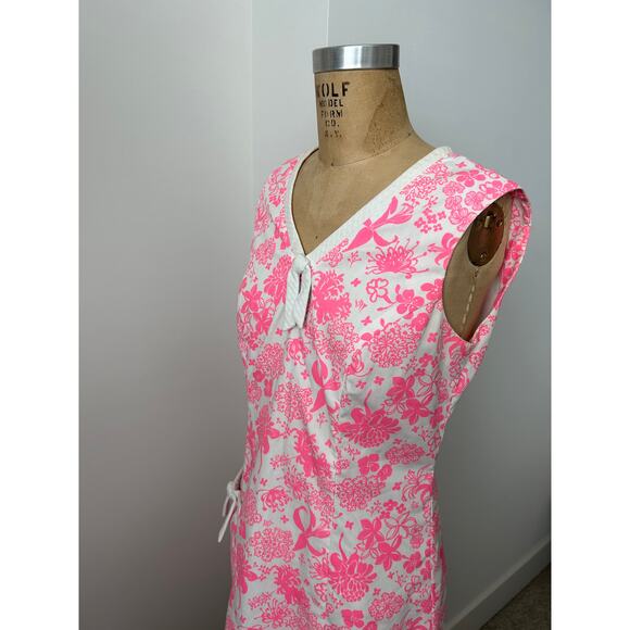 Lilly Pulitzer The Lilly Vintage 1960's Pink & White Floral V Neck Dress XS/S - Picture 9 of 9